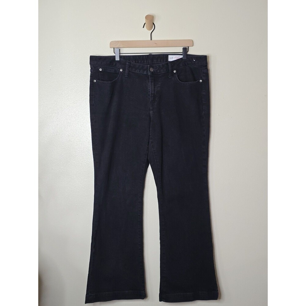 Gap Curvy Long & Lean Low Rise Jean Womens 33 16R Black Bootcut Stretch Denim